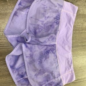 Lululemon purple tie dye shorts.
